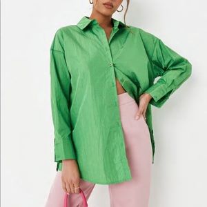 Missguided Green extreme oversized shirt